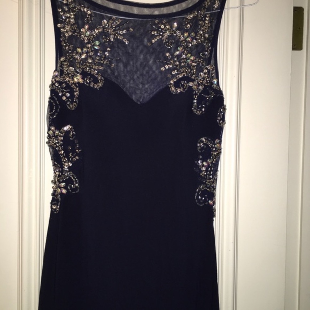 BLONDIE NITES Sz 1 Womens Navy Evening Party Ball Gown Prom Bridesmaid Long NEW - Picture 3 of 12